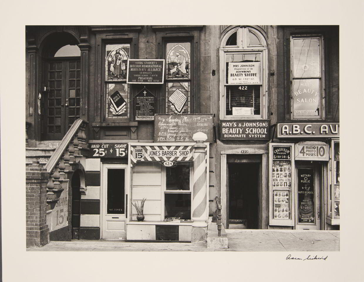 AARON SISKIND (1903–1991) ‘Harlem Store Facades with Photostudio’, 1938 ...